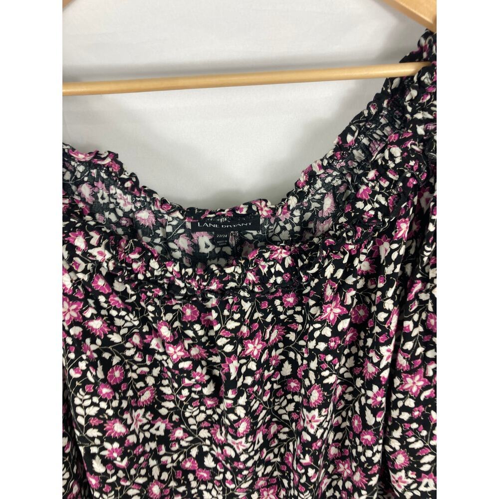 Lane Bryant Floral Off Shoulder Blouse Size 22/24 - Picture 5 of 6